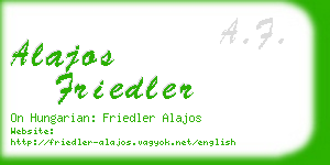 alajos friedler business card